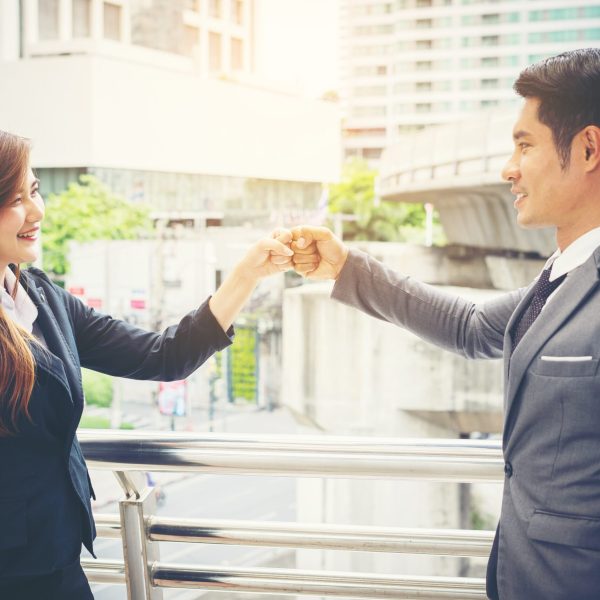 Business people hand clasping success trust, confident concept.